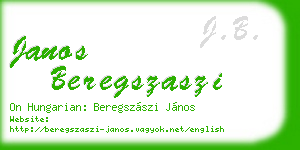 janos beregszaszi business card